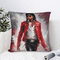 MJ Square Pillowcases Polyester Couch Pop Rock Disco Dance-Pop  Cushion Case Funny Decor Pillow Cover 45*45 30X30CM gray