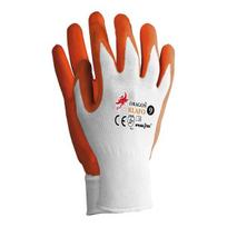 Reis Rlafo7 Dragon apsauginės pirštinės - balta/oranžinė - 7 dydžiai - 12 vnt. pakuotė