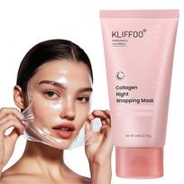 KLIFFOO Collagen Night Wrapping Peel Off Facial Mask- 75ml Elasticity & Hydration Care, Reduces Sagging & Dullness, Korean Glass Skin Collagen Fa brown