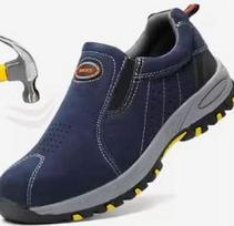 Labour Protection Safety  Work Boots Anti-Smashing Anti-Puncture Welding Welder Industrial Steel Toe  Men Slip on  Sneakers 41 black