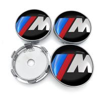 4Pcs Car Wheel Hub Cover Rim Center Cap Decorative Accessories For BMW-M M8 M7 M6 M5 M4 M3 M2 M1 F30 F10 F15 E30 E46 E90 E60 X5 X3 I3 I5 3 5 7 Series black