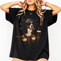Bernese Mountain Dog Drinking Beer T-Shirt, Sarcastic Dog Meme Shirt, Bernese Lovers Gift, Berner Mom Dad Shirt, Stupid Shirt 4XL black