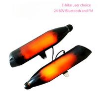 12V Black Motorcycle MP3 Music Player BT Stereo Speaker Exhaust Pipe Audio Player vandens mėlyna spalva