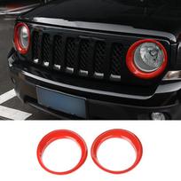TESIN lenktyninių grotelių automobilio priekinių tinklinių grotelių grotelių dekoravimo dangtelio apdailos lipdukai, skirti Jeep Patriot 2011-2016 eksterjerui Chrome Light Cover gray