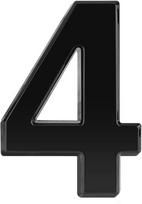 Neuwee namo numeris, numerio lipdukas Nr. 4 juodas, 3d Abs lipnus namo numeris durims, pašto dėžutei, lauko, atsparus trinčiai, atsparus oro sąlygoms, aukštis 7,5 cm (4)