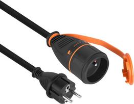 Electraline 01762 ilginimo laidas ip44 20 m guma h07rn-f 3 g2.5 mm moteriškas prancūziškas electralock su fiksavimo sistema, apsaugančia nuo kištuko ir lizdo atsiskyrimo - juodas