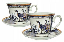 Vipolimex puodelių rinkinys 2 vnt. povas mėlynas 220 ml, porcelianas bone china, dovanų rinkinys