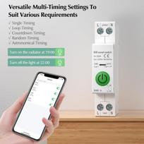 Emylo išmanusis grandinės pertraukiklis, Wifi energijos monitoriaus matuoklis Ac 220v 50a 1p Din bėgelio jungiklis, energijos suvartojimo monitoriaus matuoklis, palaiko Alexa, Tuya Smart Life App nuotolinį valdymą