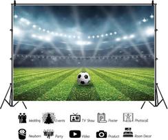 Mirrorang 2,2 x 1,5 m futbolo stadiono fonas sporto žaidimų vakarėlio priekinių žibintų fotografijos fonas vyrams berniukams futbolo gimtadienio vakarėlio dekoravimui sporto klubo fotostudijos rekvizitai vinilas