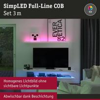 Paulmann 78864 Simpled Led juosta Full-line Cob pilnas komplektas 3 m 22 W 990 lm 840led/m Rgb 24va reguliuojamas baltas metalas