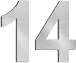 Nanlyiau 2 x 3 colių/7,5 cm lipnūs namo numeriai, pašto dėžutė, namo numeris, nerūdijantis plienas, pagamintas iš tvirto Sus304 (3 colių numeris 14)