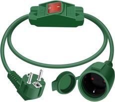 Hualisiji Schuko ilginimo laidas su jungikliu 16 A 250 V apsauginis ilginimo laidas su jungikliu 3 x 1.0 mm² ilginimo laidas Ip44, skirtas naudoti lauke arba patalpose (žalias, 1 m)