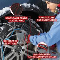 Handlandy šiltos žieminės darbo pirštinės, paminkštintos apsauginės pirštinės, šalčiui atsparios pirštinės su jutikliniu ekranu mechanikams, sandėliams, statyboms (pilkai juodos, L)