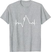 Climbing Heartbeat ECG Rock Mountain Bouldering Graphic Tee Men Casual Sports TShirt 4XL blue