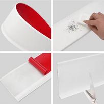 Minkšta grindjuostė, lipni, pvc grindjuostė, lanksti galinė juostelė, kink board virtuvei, voniai, sienų, grindų dekoratyvinė, 10 m x 10 cm, balta