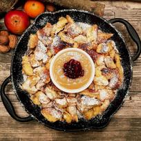 Bbq-toro ketaus keptuvė-grilis, ketaus keptuvė su dviem rankenomis ir dviem snapeliais, serviravimo keptuvė, keptuvė