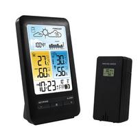 Indoor Outdoor Hygrometer With Wireless 12H Weather Forecast Touch Light Comfort Level Display 1 white