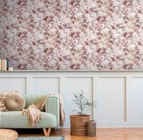 A.s. Création Printwalls 387222 flizeliniai tapetai su gėlių motyvu 0,53 x 10,05 m - gėlėti tapetai baltai rožiniai - kaimiško stiliaus gėlėti tapetai pagaminti Vokietijoje