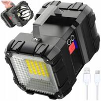Galingas led akumuliatorinis prožektorius su dviem pusėmis ir powerbank funkcija su rankena
