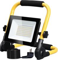 Hopelit led statybinis prožektorius, 50 w, šilta balta, statybinis prožektorius, led darbo lemputė su kištuku ir neslystančiu sulankstomu stovu, statybvietės lempa, atspari vandeniui ip66 garažui, statyboms
