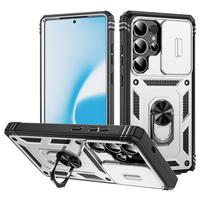Dėklas Samsung Galaxy S25 S24 S23 Ultra S22 S21 Plus S25Edge S24FE S23FE Kameros slankiklio šarvuota apsauga 360 laipsnių besisukantis dangtelis Galaxy S23 mėlyna