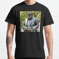 Men Fashion Casual Short Sleeves Winston Churchill Statue Tees Classic Oversized T-shirts - Men's Summer Cotton Graphic Tee S įvairiaspalvis