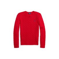 Polo Ralph Lauren FW22 Solid Color Wool Cashmere Blend Cable Knit Crew Neck Sweater Women sweater Red WMPOSWENC020447-600 M red