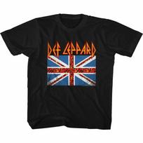 Def Leppard Leopard Flag Black Kids T-Shirt Youth Toddler 150 blue