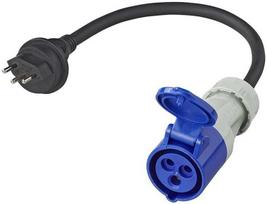 Multibros Cee adapterio kabelis 40 cm 3 x 2,5 mm² šveicariškas kištukas į Cee H07rn-f neopreno kabelį 10 A, Ip44, atsparus temperatūrai nuo -35 °c iki +50 °c