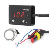 Car Exhaust Gas Temp Gauge Meter Red LED Digital Display Universal for 12V Vehicle black