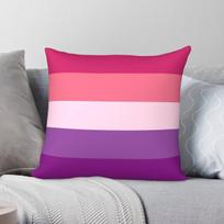 Aceflux Flag Rainbow Pillowcase Polyester Linen Velvet Pattern Zip Decor Bed Cushion Cover 18 30X30CM pink