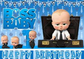 Boss Baby Cartoon Backdrop Lovely Baby Birthday Party Decor Baby Shower Supplies Photo Backdrop Party Wall Banner 47.2x31.5inch/120*80cm beige
