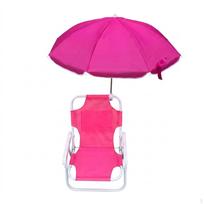 Paplūdimio kėdė su skėčiu Nešiojama sulankstoma gulto markizė Sulankstoma Rose Red pink