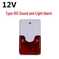 LED High-Decibel Wired Anti-theft Alarm (12V/24V/220V) with Sound and Light - Model 103 red