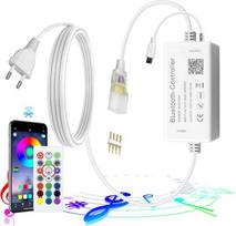 Alitove bluetooth valdiklis, skirtas tik rgb spalvą keičiančioms led juostoms, ac 220v-230v maitinimo adapteris su ir nuotolinio valdymo pulteliu neoninei led juostai, suderinamas su b0cd298py7 b0cd29dws5 (be neoninės šviesos)