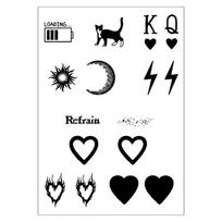 JELUNA Semi-permanent Finger Small Lettering Flower Pattern Illustration Henna Tattoo Sticker 1 pcs T-230 black
