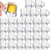 Mini plastikiniai alaus puodeliai, 1oz skaidrūs alaus stiklinukai, šotų stiklinės su rankenėlėmis, daugkartiniai alaus bokalai degustacijai, viskio ir sulčių stiklinės 30ml 12pcs
