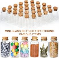 Acetiti 30 mini stiklinių buteliukų su kamšteliais rinkinys, 25 ml maži stikliniai buteliukai vestuvių dekoravimui, tuščias mėgintuvėlis užpildymui, prieskonių indeliai "pasidaryk pats" amatams, kūdikio sutiktuvių vakarėliui, vakarėlių reikmenys, namams
