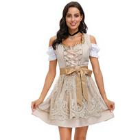Bavarų moterų tradicinis Oktoberfest kostiumas M beige