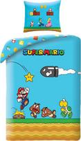Super Mario mėlynas antklodės užvalkalas 140 x 200 cm + pagalvės užvalkalas 100% poliesteris