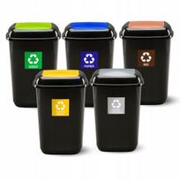 Šiukšlių rūšiavimo konteineris x5 mišrios atliekos bio stiklas popierius plastikas 90l