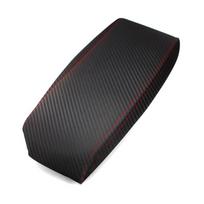 For Toyota Prius 2004 - 2009 Car Accessories Interior Center Armrest Box Cover Carbon Style Microfiber Leather Sticker white line black