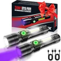 Aomees led žibintuvėlis 395 nm uv lempa su įkraunama baterija, 5000 liumenų led žibintuvėlis itin ryškus įkraunamas usb vandeniui atsparus mini žibintuvėlis 7 režimai uv žibintuvėlis