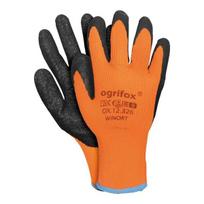 Ogrifox Ox-winort_10 apsauginės pirštinės, poliesterio darbo pirštinės, oranžinės/juodos, 10 dydžių, 120 porų