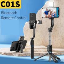 C01S rankinis stabilizatorius „Gimbal Selfie Stick“ „Bluetooth“ teleskopinis strypas, išmanusis trikojo veiksmo kameros laikiklis, skirtas „iPhone Xiaomi“
