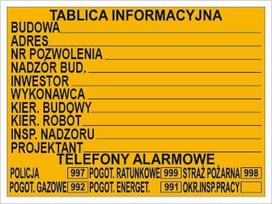 Statybinė informacinė lenta Hips plokštė 700x450mm