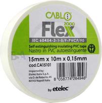 10 balta izoliacinė juosta 15 mm x 10 mm x 0,15 mm kabelis Ca15101 Pvc savaime užgęstanti Iec Rohs elektrikui lipni 15 x 10 mm/m