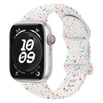 Apple Watch apyrankė iWatch 9/S11/Ultra - Silikoninė su konfeti ir drugelio sagtimi 42/44/45/49mm balta