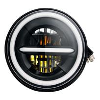 7  LED Headlights for Wrangler Gypsy 50W 5000LM Round Headlamps with Halo Ring White DRL & Amber Turn Signal High/Low Beam H4 H13 Adapters 1 PCS juoda