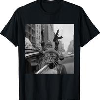 Funny Gangster Cat Thug Meme Street Lover Cats T-Shirt(1) XXXXXL juoda